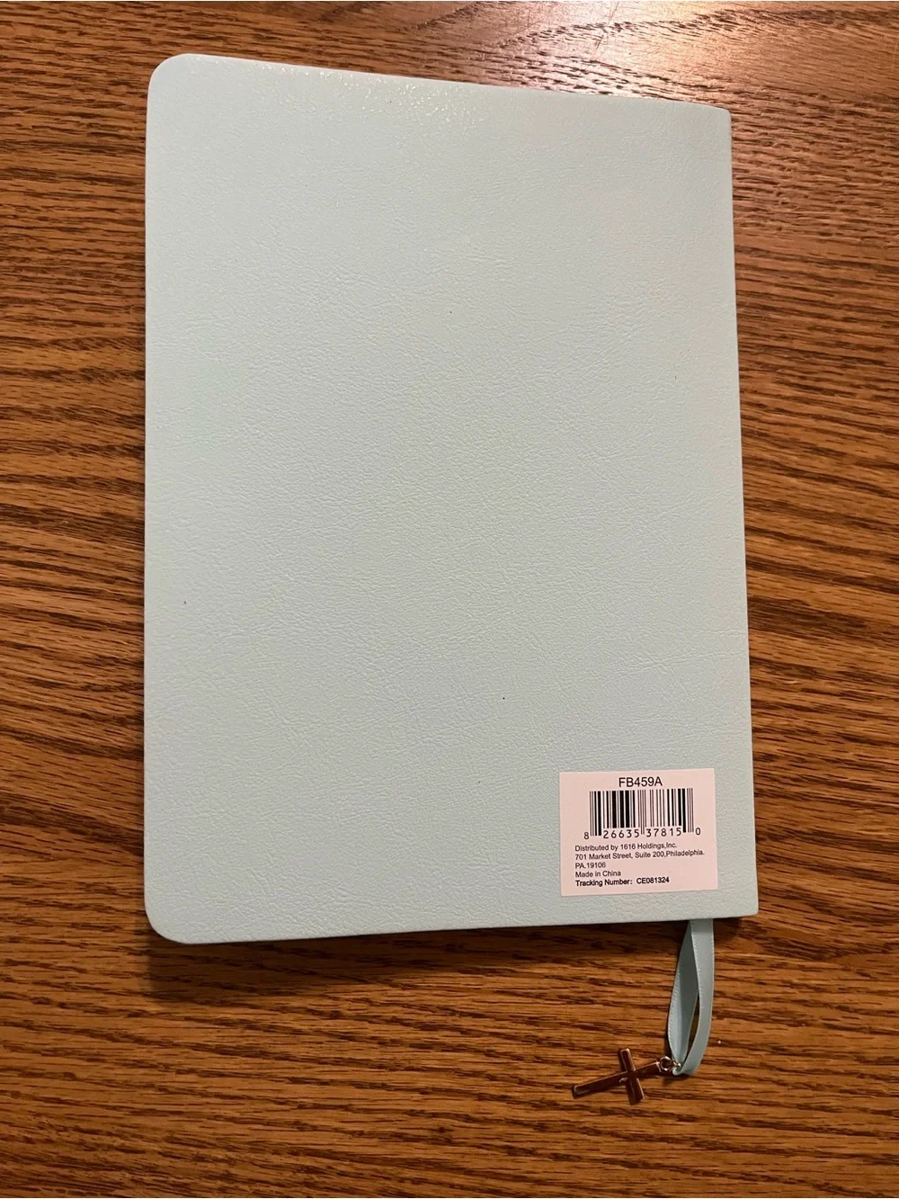 Light Blue Textured Journal with Ribbon Bookmark - Picture 4 of 7
